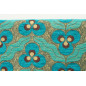 Turkish Upholstery Fabric by the Yard and Meter | Turquoise Blue Tiger Eyes Pattern Jacquard Fabric for Sofa, Chair, Curtains