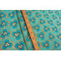 Turkish Upholstery Fabric by the Yard and Meter | Turquoise Blue Tiger Eyes Pattern Jacquard Fabric for Sofa, Chair, Curtains