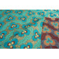 Turkish Upholstery Fabric by the Yard and Meter | Turquoise Blue Tiger Eyes Pattern Jacquard Fabric for Sofa, Chair, Curtains