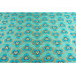 Turkish Upholstery Fabric by the Yard and Meter | Turquoise Blue Tiger Eyes Pattern Jacquard Fabric for Sofa, Chair, Curtains