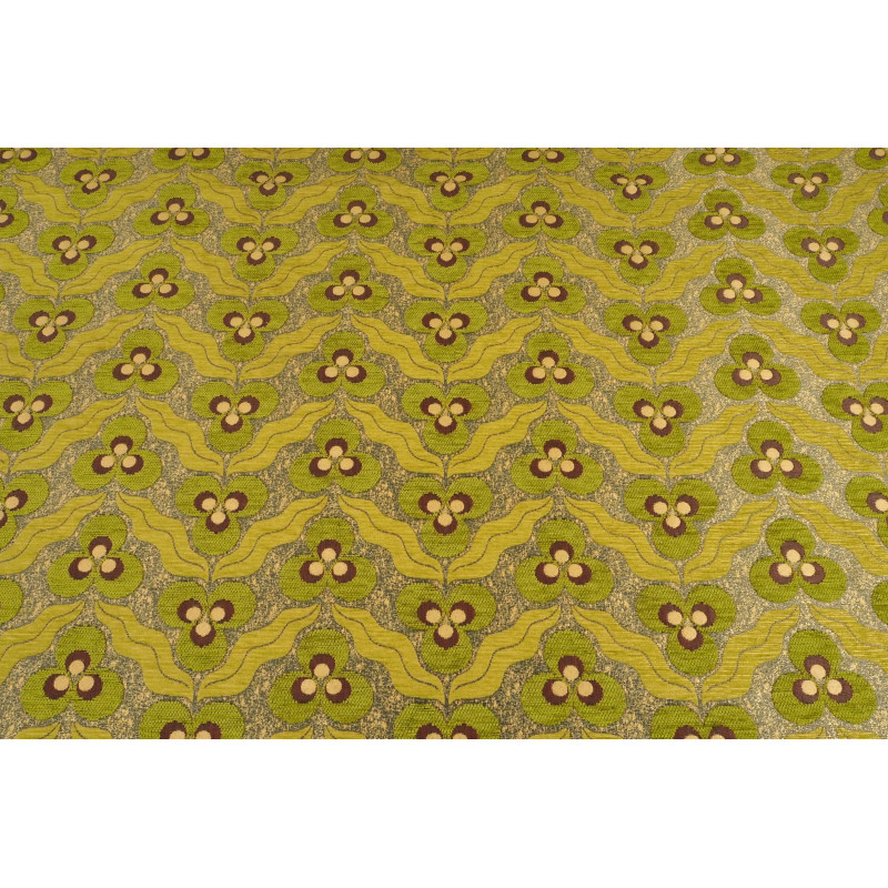 Turkish Upholstery Fabric by the Yard and Meter | Pistachio Green Tiger Eyes Pattern Jacquard Fabric for Sofa, Chair, Curtains