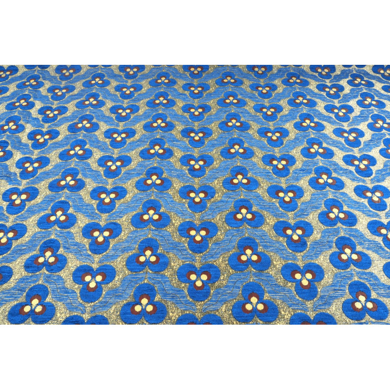 Turkish Upholstery Fabric by the Yard and Meter | Royal Blue Tiger Eyes Pattern Jacquard Fabric for Sofa, Chair, Curtains Fabric Turkish Upholstery Fabric by the Yard and Meter | Royal Blue Tiger Eyes Pattern Jacquard Fabric for Sofa, Chair, Curtains Fabric