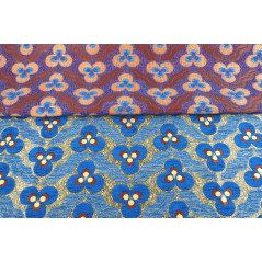 Turkish Upholstery Fabric by the Yard and Meter | Royal Blue Tiger Eyes Pattern Jacquard Fabric for Sofa, Chair, Curtains Fabric