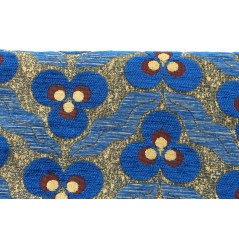 Turkish Upholstery Fabric by the Yard and Meter | Royal Blue Tiger Eyes Pattern Jacquard Fabric for Sofa, Chair, Curtains Fabric
