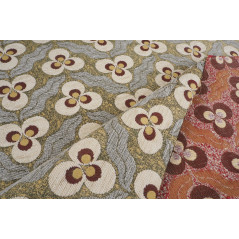 Turkish Upholstery Fabric by the Yard and Meter | Beige Tiger Eyes Pattern Jacquard Fabric for Sofa, Chair, Curtains Fabric