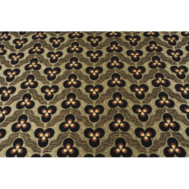 Turkish Upholstery Fabric by the Yard and Meter | Black Tiger Eyes Pattern Jacquard Fabric for Sofa, Chair, Curtains Fabric