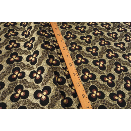 Turkish Upholstery Fabric by the Yard and Meter | Black Tiger Eyes Pattern Jacquard Fabric for Sofa, Chair, Curtains Fabric