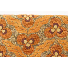 Turkish Upholstery Fabric by the Yard and Meter | Antigua Orange Tiger Eyes Pattern Jacquard Fabric for Sofa Chair,Curtains