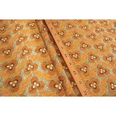 Turkish Upholstery Fabric by the Yard and Meter | Antigua Orange Tiger Eyes Pattern Jacquard Fabric for Sofa Chair,Curtains