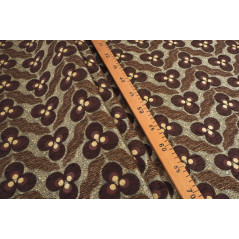 Turkish Upholstery Fabric by the Yard and Meter | Brown Tiger Eyes Pattern Jacquard Fabric for Sofa Chair,Curtains Fabric