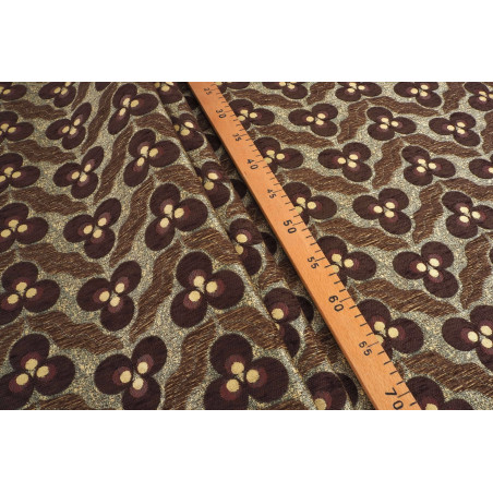 Turkish Upholstery Fabric by the Yard and Meter | Brown Tiger Eyes Pattern Jacquard Fabric for Sofa Chair,Curtains Fabric