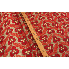 Turkish Upholstery Fabric by the Yard and Meter | Red Tiger Eyes Pattern Jacquard Fabric for Sofa Chair,Curtains Fabric