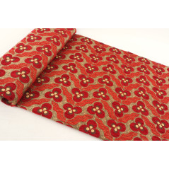 Turkish Upholstery Fabric by the Yard and Meter | Red Tiger Eyes Pattern Jacquard Fabric for Sofa Chair,Curtains Fabric