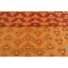 Turkish Upholstery Fabric by the Yard and Meter | Orange Tiger Eyes Pattern Jacquard Fabric for Sofa Chair,Curtains Fabric