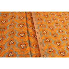 Turkish Upholstery Fabric by the Yard and Meter | Orange Tiger Eyes Pattern Jacquard Fabric for Sofa Chair,Curtains Fabric