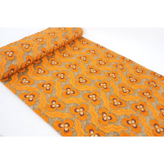 Turkish Upholstery Fabric by the Yard and Meter | Orange Tiger Eyes Pattern Jacquard Fabric for Sofa Chair,Curtains Fabric