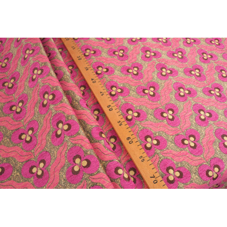 Turkish Upholstery Fabric by the Yard and Meter | Mazenda Pink Tiger Eyes Pattern Jacquard Fabric for Sofa Chair,Curtains Fabric