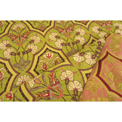 Turkish Upholstery Fabric by the Yard and Meter | Pistachio Green Carnation Pattern Jacquard Fabric for Sofa Chair,Curtains