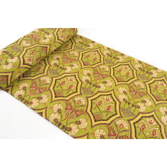 Turkish Upholstery Fabric by the Yard and Meter | Pistachio Green Carnation Pattern Jacquard Fabric for Sofa Chair,Curtains