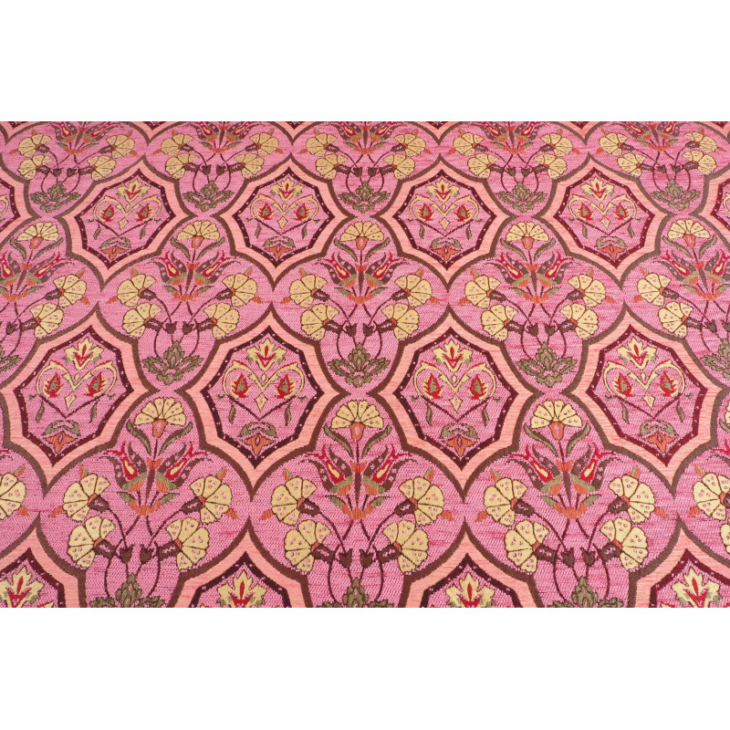 Turkish Upholstery Fabric by the Yard and Meter | Pale Pink Carnation Pattern Jacquard Fabric for Sofa Chair,Curtains Fabric