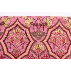 Turkish Upholstery Fabric by the Yard and Meter | Pale Pink Carnation Pattern Jacquard Fabric for Sofa Chair,Curtains Fabric