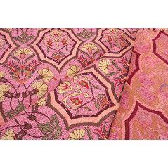 Turkish Upholstery Fabric by the Yard and Meter | Pale Pink Carnation Pattern Jacquard Fabric for Sofa Chair,Curtains Fabric