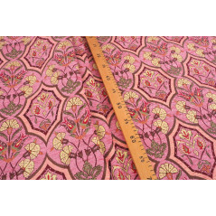 Turkish Upholstery Fabric by the Yard and Meter | Pale Pink Carnation Pattern Jacquard Fabric for Sofa Chair,Curtains Fabric