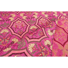 Turkish Upholstery Fabric by the Yard and Meter | Mazenda Pink Carnation Pattern Jacquard Fabric for Sofa Chair,Curtains Fabric
