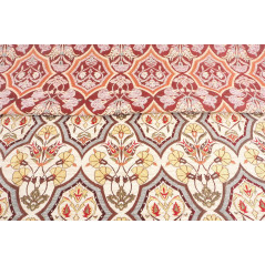 Turkish Upholstery Fabric by the Yard and Meter | Beige Carnation Pattern Jacquard Fabric for Sofa Chair,Curtains Fabric