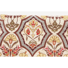 Turkish Upholstery Fabric by the Yard and Meter | Beige Carnation Pattern Jacquard Fabric for Sofa Chair,Curtains Fabric