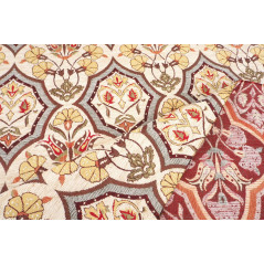 Turkish Upholstery Fabric by the Yard and Meter | Beige Carnation Pattern Jacquard Fabric for Sofa Chair,Curtains Fabric