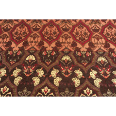 Turkish Upholstery Fabric by the Yard and Meter | Brown Carnation Pattern Jacquard Fabric for Sofa Chair,Curtains Fabric