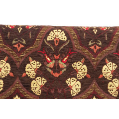 Turkish Upholstery Fabric by the Yard and Meter | Brown Carnation Pattern Jacquard Fabric for Sofa Chair,Curtains Fabric