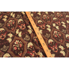 Upholstery Fabric, Turkish Fabric By the Meter, By the Yard, Brown Carnation Pattern Jacquard Chenille