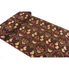 Turkish Upholstery Fabric by the Yard and Meter | Brown Carnation Pattern Jacquard Fabric for Sofa Chair,Curtains Fabric