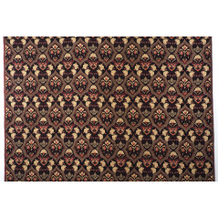 Turkish Upholstery Fabric by the Yard and Meter | Black Carnation Pattern Jacquard Fabric for Sofa Chair,Curtains Fabric