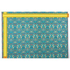 Turkish Upholstery Fabric by the Yard and Meter | Turquoise Blue Carnation Pattern Jacquard Fabric for Sofa Chair,Curtain Fabric