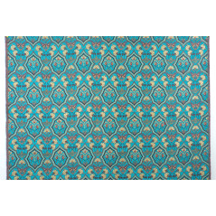 Turkish Upholstery Fabric by the Yard and Meter | Turquoise Blue Carnation Pattern Jacquard Fabric for Sofa Chair,Curtain Fabric
