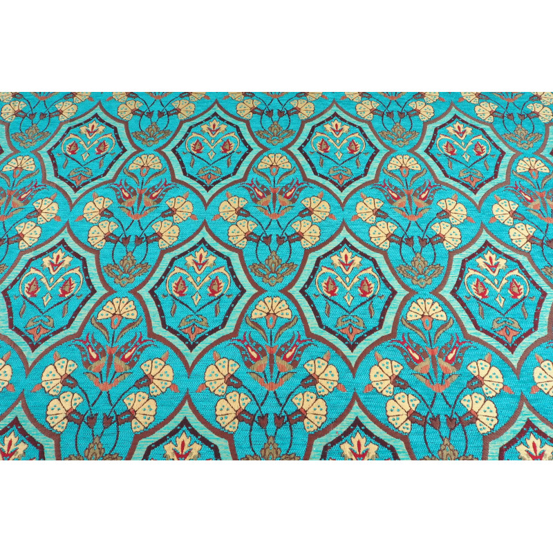 Turkish Upholstery Fabric by the Yard and Meter | Turquoise Blue Carnation Pattern Jacquard Fabric for Sofa Chair,Curtain Fabric Turkish Upholstery Fabric by the Yard and Meter | Turquoise Blue Carnation Pattern Jacquard Fabric for Sofa Chair,Curtain Fabric