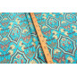Turkish Upholstery Fabric by the Yard and Meter | Turquoise Blue Carnation Pattern Jacquard Fabric for Sofa Chair,Curtain Fabric Turkish Upholstery Fabric by the Yard and Meter | Turquoise Blue Carnation Pattern Jacquard Fabric for Sofa Chair,Curtain Fabric