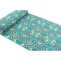 Turkish Upholstery Fabric by the Yard and Meter | Turquoise Blue Carnation Pattern Jacquard Fabric for Sofa Chair,Curtain Fabric