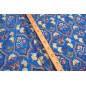 Turkish Upholstery Fabric by the Yard and Meter | Royal Blue Carnation Pattern Jacquard Fabric for Sofa Chair,Curtains Fabric