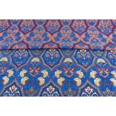 Turkish Upholstery Fabric by the Yard and Meter | Royal Blue Carnation Pattern Jacquard Fabric for Sofa Chair,Curtains Fabric