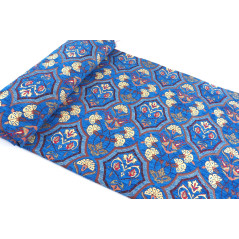 Turkish Upholstery Fabric by the Yard and Meter | Royal Blue Carnation Pattern Jacquard Fabric for Sofa Chair,Curtains Fabric
