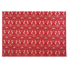 Turkish Upholstery Fabric by the Yard and Meter | Red Carnation Pattern Jacquard Fabric for Sofa Chair,Curtains Fabric