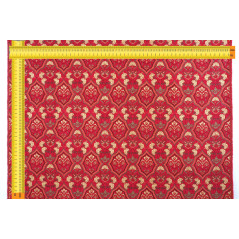 Turkish Upholstery Fabric by the Yard and Meter | Red Carnation Pattern Jacquard Fabric for Sofa Chair,Curtains Fabric