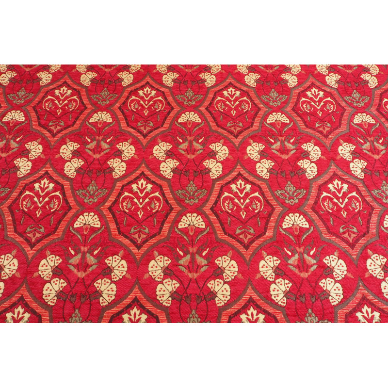 Turkish Upholstery Fabric by the Yard and Meter | Red Carnation Pattern Jacquard Fabric for Sofa Chair,Curtains Fabric Turkish Upholstery Fabric by the Yard and Meter | Red Carnation Pattern Jacquard Fabric for Sofa Chair,Curtains Fabric