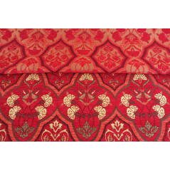 Turkish Upholstery Fabric by the Yard and Meter | Red Carnation Pattern Jacquard Fabric for Sofa Chair,Curtains Fabric