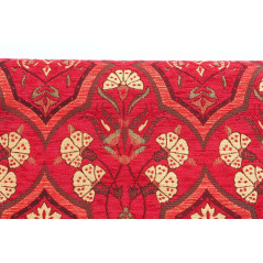 Turkish Upholstery Fabric by the Yard and Meter | Red Carnation Pattern Jacquard Fabric for Sofa Chair,Curtains Fabric