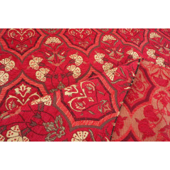 Turkish Upholstery Fabric by the Yard and Meter | Red Carnation Pattern Jacquard Fabric for Sofa Chair,Curtains Fabric